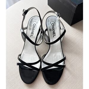 CHANEL Sandals Patent CC Logo